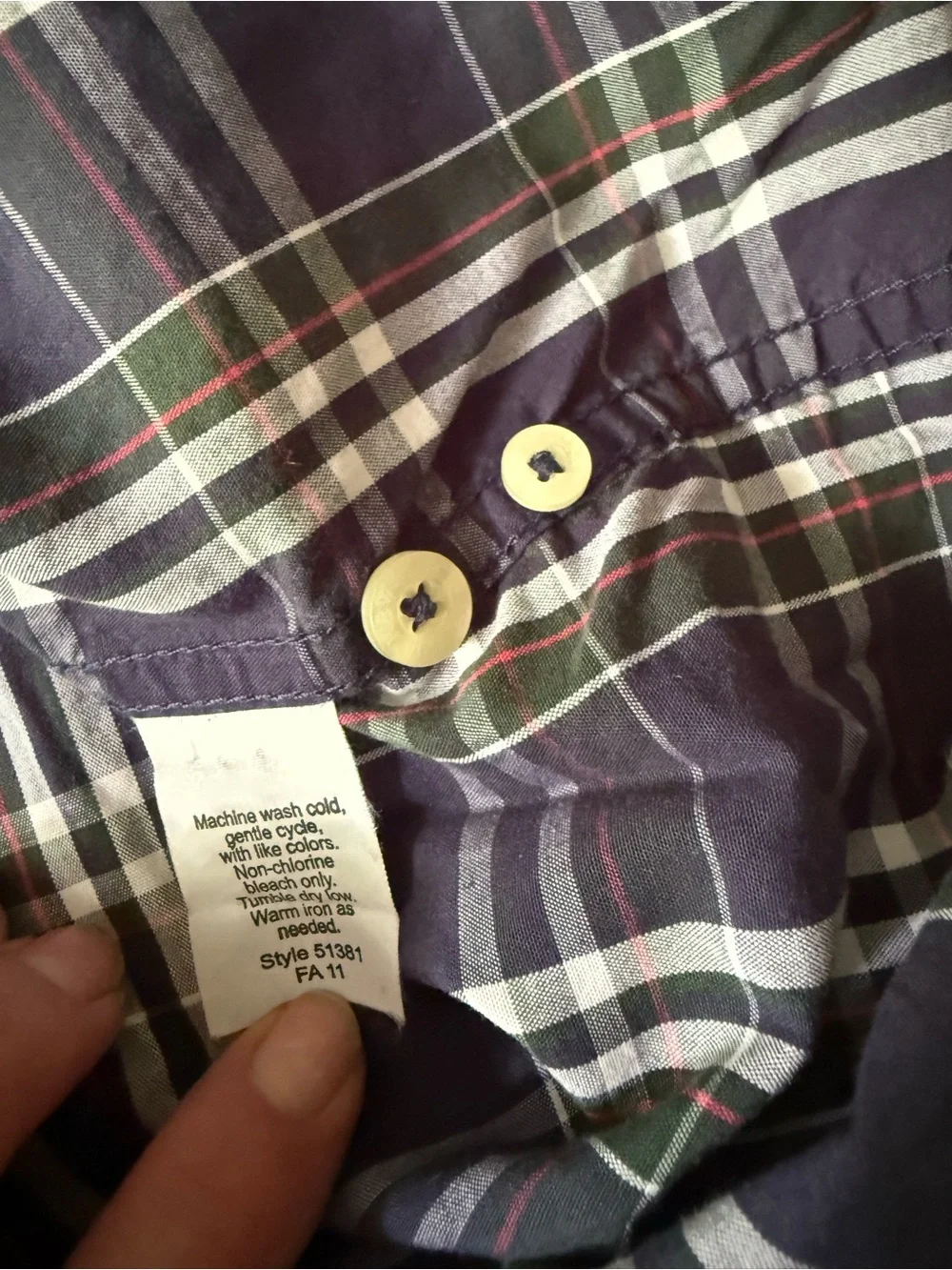 JCREW Classic Navy Plaid Button-Down size L